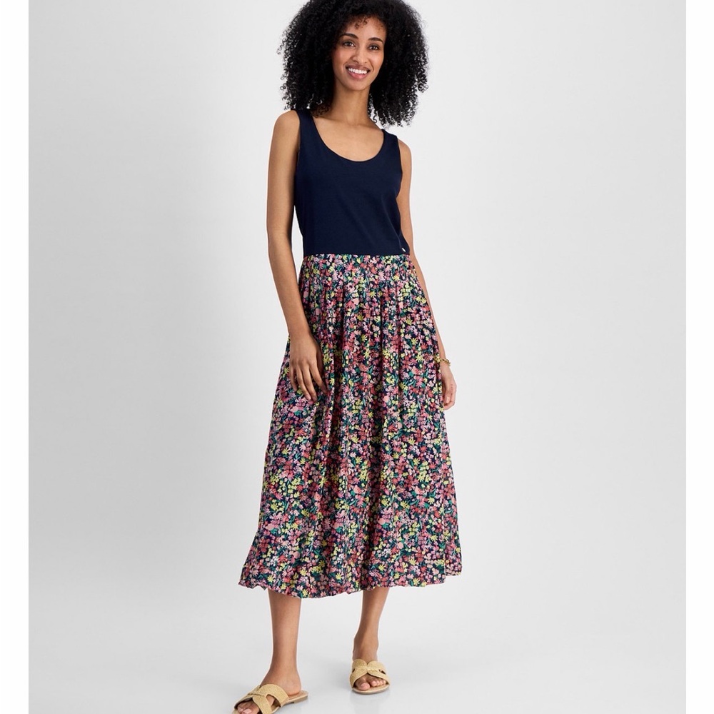 Tommy hilfiger Women's Mixed Media Floral Dress
